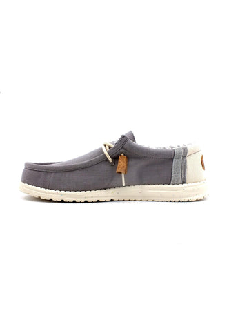 HEY DUDE Wally Break Stitch Sneaker Vela Uomo Grey 40015-030 - Sandrini Calzature e Abbigliamento