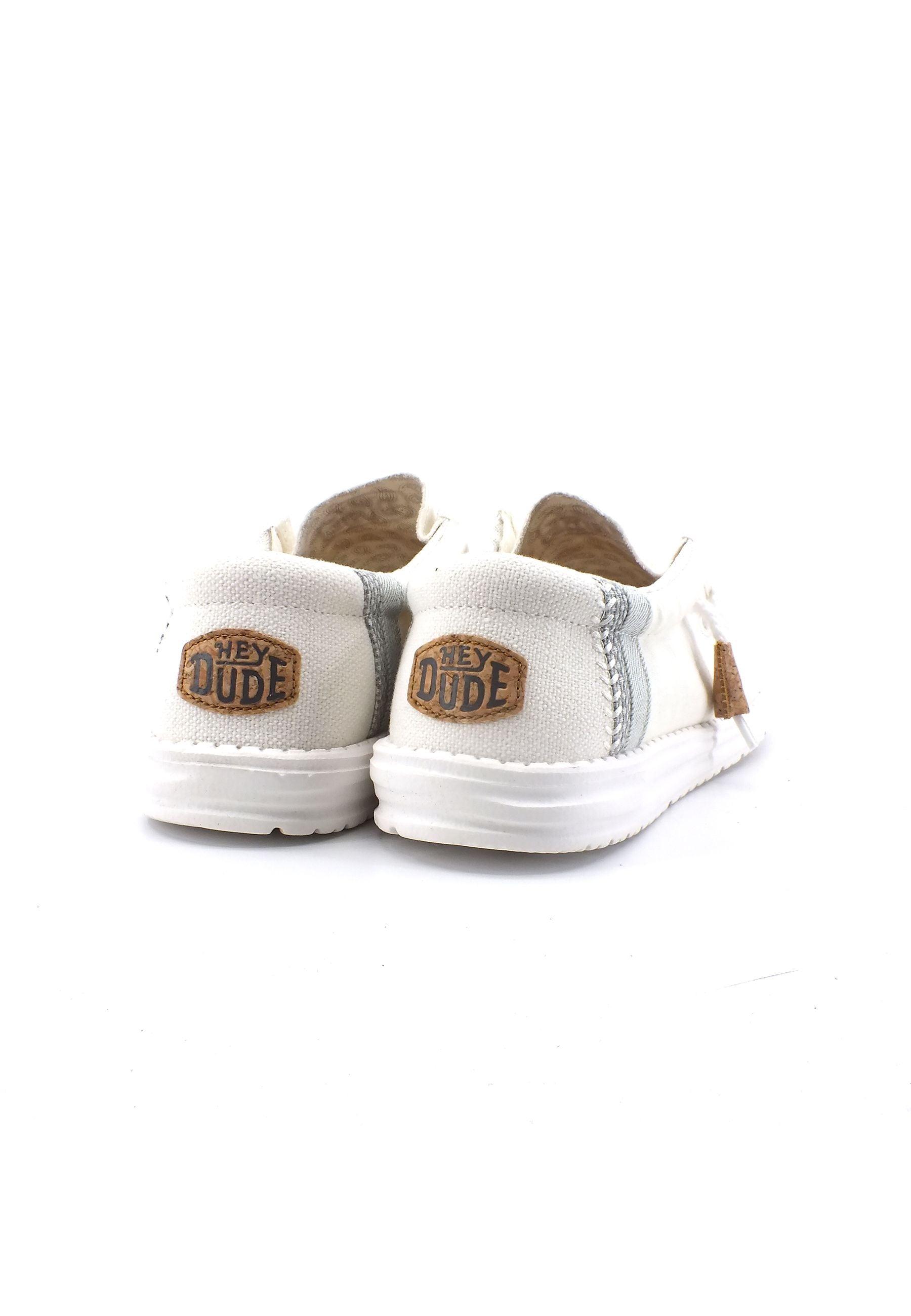 HEY DUDE Wally Break Stitch Sneaker Vela Uomo White 40015-100 - Sandrini Calzature e Abbigliamento