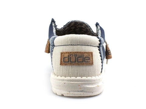 HEY DUDE Wally Linen Scarpa Vela Lacci Navy Blu 110792568 - Sandrini Calzature e Abbigliamento