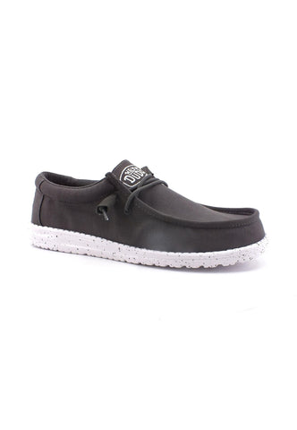 HEY DUDE Wally Scrub Canvas Sneaker Vela Uomo Dark Grey 40009-029 - Sandrini Calzature e Abbigliamento