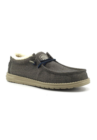 HEY DUDE Wally Sneaker Vela Pelo Uomo Choco Grigio 40465-2YX - Sandrini Calzature e Abbigliamento