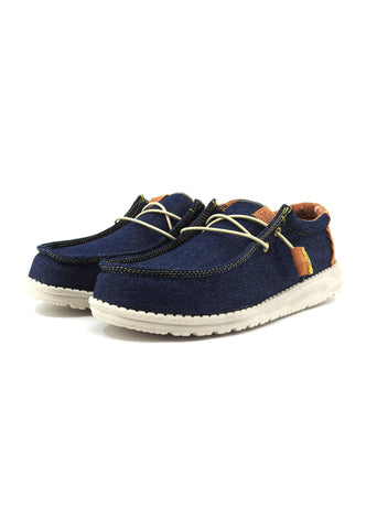 HEY DUDE Wally Sneaker Vela Uomo Blu Denim 40165-425 - Sandrini Calzature e Abbigliamento