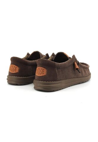 HEY DUDE Wally Sneaker Vela Uomo Chocolate 40163-200 - Sandrini Calzature e Abbigliamento