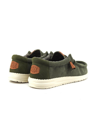 HEY DUDE Wally Sneaker Vela Uomo Olive 40163-337 - Sandrini Calzature e Abbigliamento