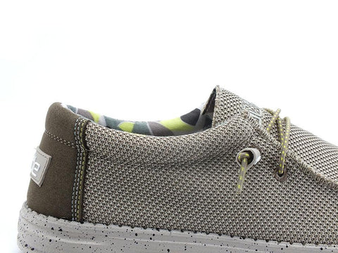 HEY DUDE Wally Sox Scarpa Vela Canva Beige Camel 110351517 - Sandrini Calzature e Abbigliamento