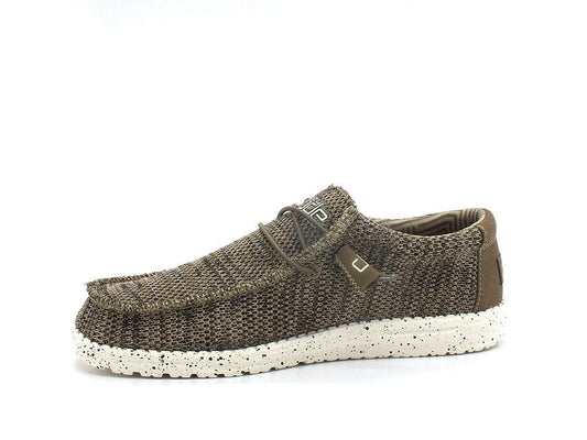 HEY DUDE Wally Sox Scarpa Vela Canvas Brown 110351500 - Sandrini Calzature e Abbigliamento