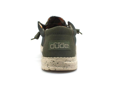 HEY DUDE Wally Sox Scarpa Vela Canvas Green Pine 110351579 - Sandrini Calzature e Abbigliamento
