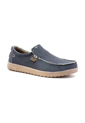 HEY DUDE Wally Stretch Mocassino Uomo Deep Blue 40124-4NL - Sandrini Calzature e Abbigliamento