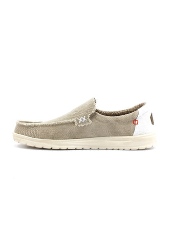 HEY DUDE Wally Stretch Mocassino Uomo Off White Beige 40124-1LB - Sandrini Calzature e Abbigliamento