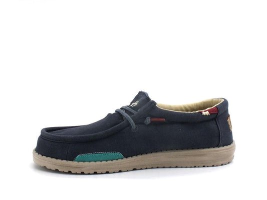 HEY DUDE Wally Washed Scarpa Vela Blu Space 111522133 - Sandrini Calzature e Abbigliamento