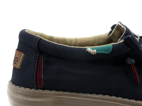 HEY DUDE Wally Washed Scarpa Vela Blu Space 111522133 - Sandrini Calzature e Abbigliamento
