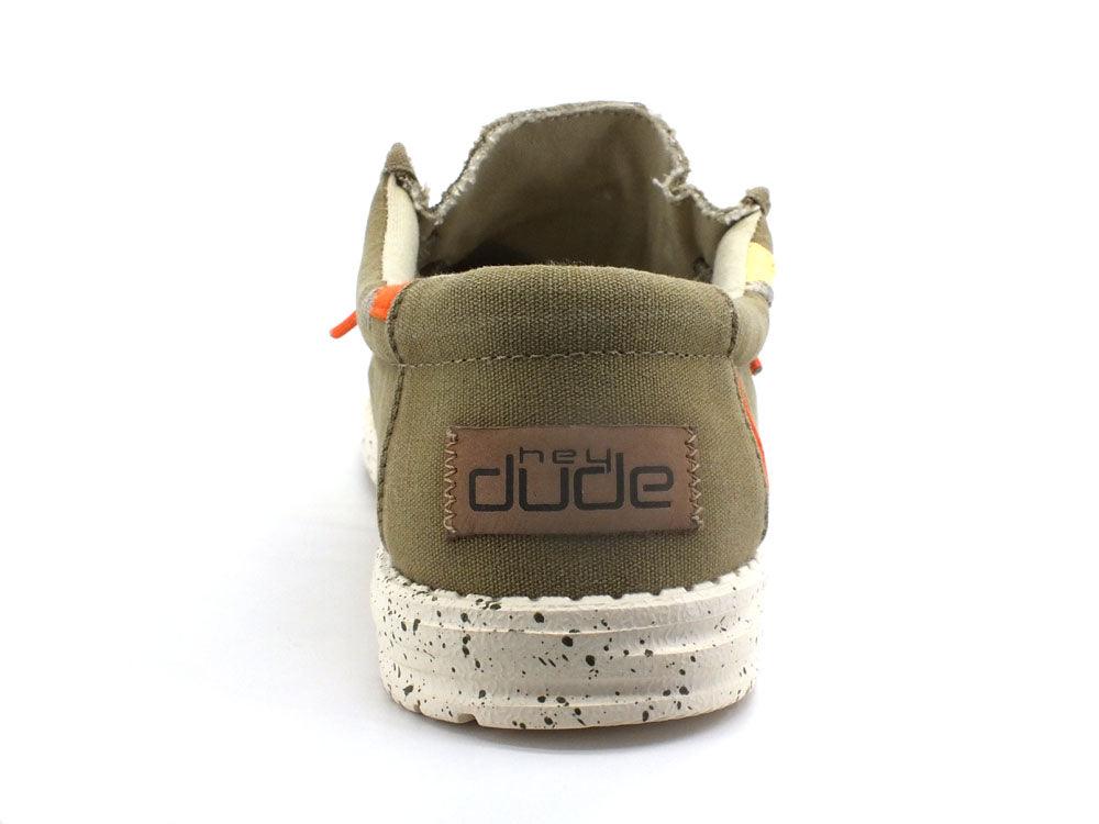 HEY DUDE Wally Washed Scarpa Vela Kalamata Verde 111528330 - Sandrini Calzature e Abbigliamento