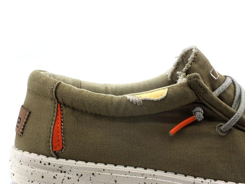 HEY DUDE Wally Washed Scarpa Vela Kalamata Verde 111528330 - Sandrini Calzature e Abbigliamento