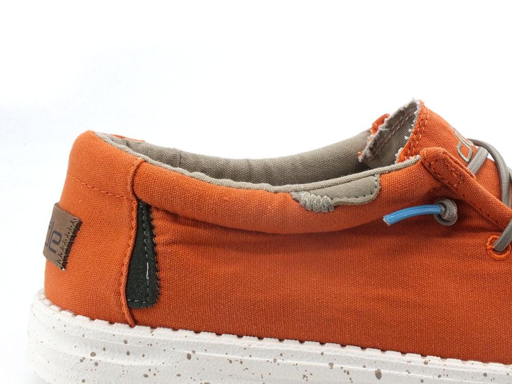 HEY DUDE Wally Washed Scarpa Vela Tangerine Arancione 111521702 - Sandrini Calzature e Abbigliamento