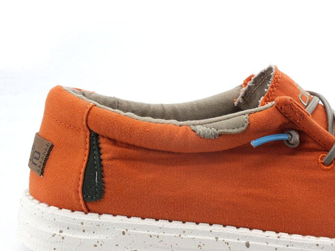 HEY DUDE Wally Washed Scarpa Vela Tangerine Arancione 111521702 - Sandrini Calzature e Abbigliamento