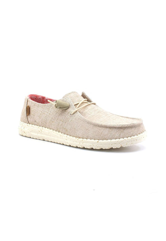 HEY DUDE Wendy Chambray Sneaker Vela Donna White Nut 40058-2BK - Sandrini Calzature e Abbigliamento