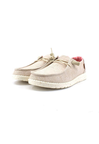 HEY DUDE Wendy Chambray Sneaker Vela Donna White Nut 40058-2BK - Sandrini Calzature e Abbigliamento