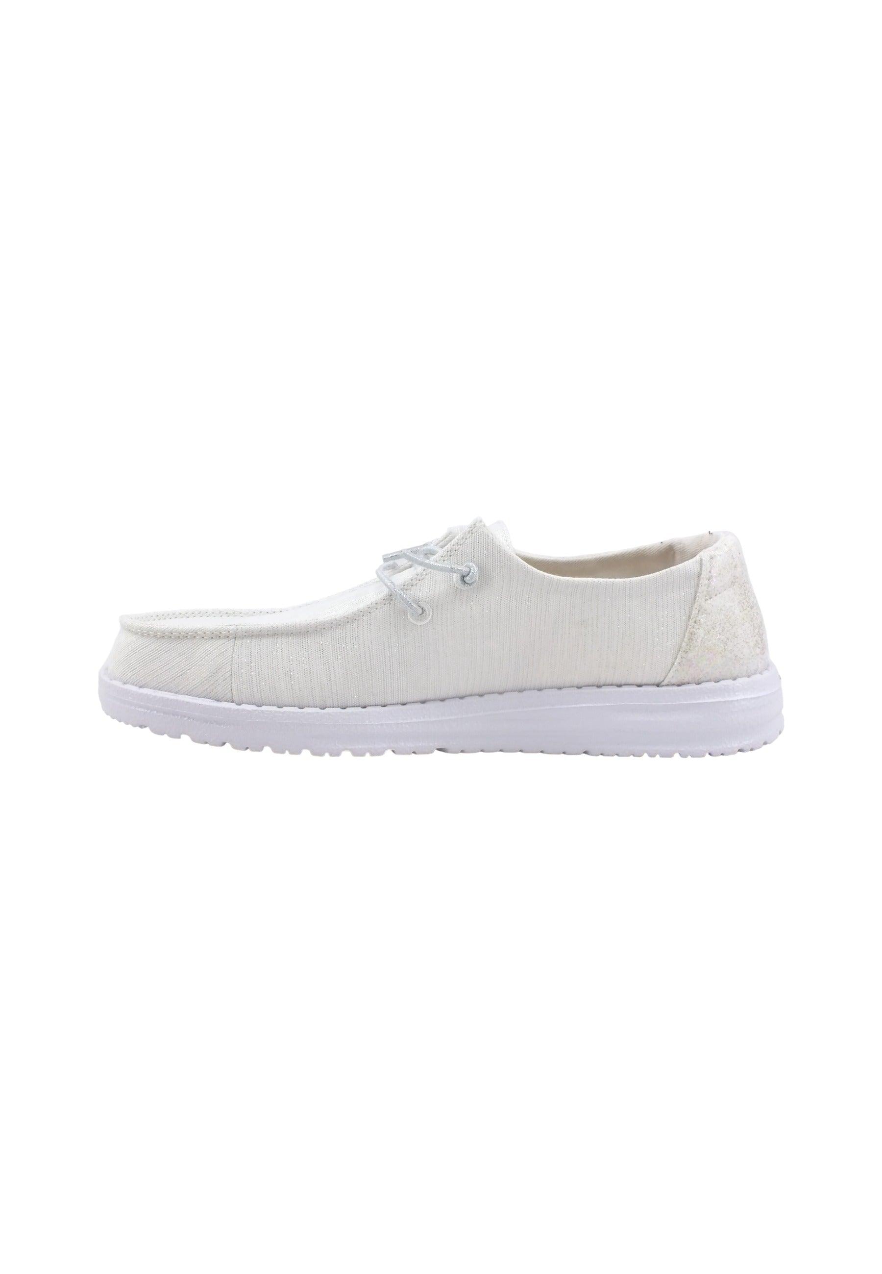 HEY DUDE Wendy Glitter Sneaker Vela Cloud Dust 40079-1JJ - Sandrini Calzature e Abbigliamento