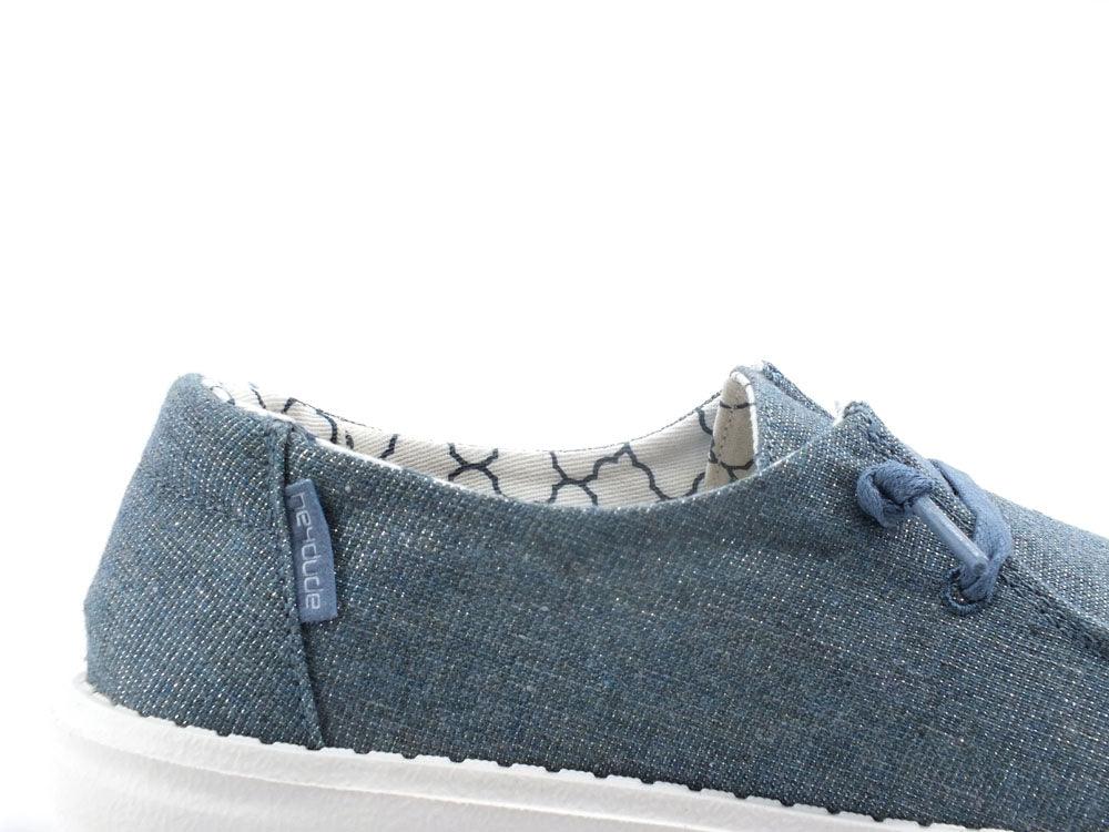 HEY DUDE Wendy Scarpa Vela Glitter Sparkling Blu Stone 121410711 - Sandrini Calzature e Abbigliamento