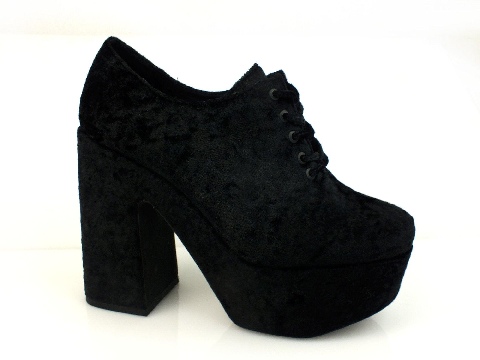 JEFFREY CAMPBELL Adanna tacco 12 plateau 5 TESSUTO BLACK NERO JC3602 invern 2018 - Sandrini Calzature e Abbigliamento