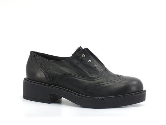 JIUDIT Scarpa Derby Borchiette Strass Nero 2503 - Sandrini Calzature e Abbigliamento