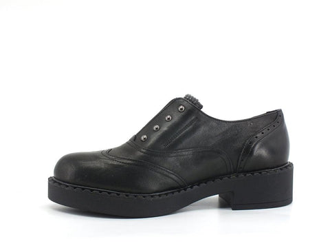 JIUDIT Scarpa Derby Borchiette Strass Nero 2503 - Sandrini Calzature e Abbigliamento