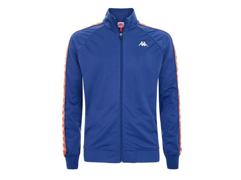 KAPPA 222 Banda Anniston Slim Felpa Uomo Blue Royal Orange 301EFU0 - Sandrini Calzature e Abbigliamento