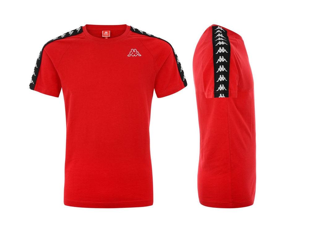 KAPPA 222 Banda Coen Slim T-Shirt Uomo Red Black 303UV10 - Sandrini Calzature e Abbigliamento