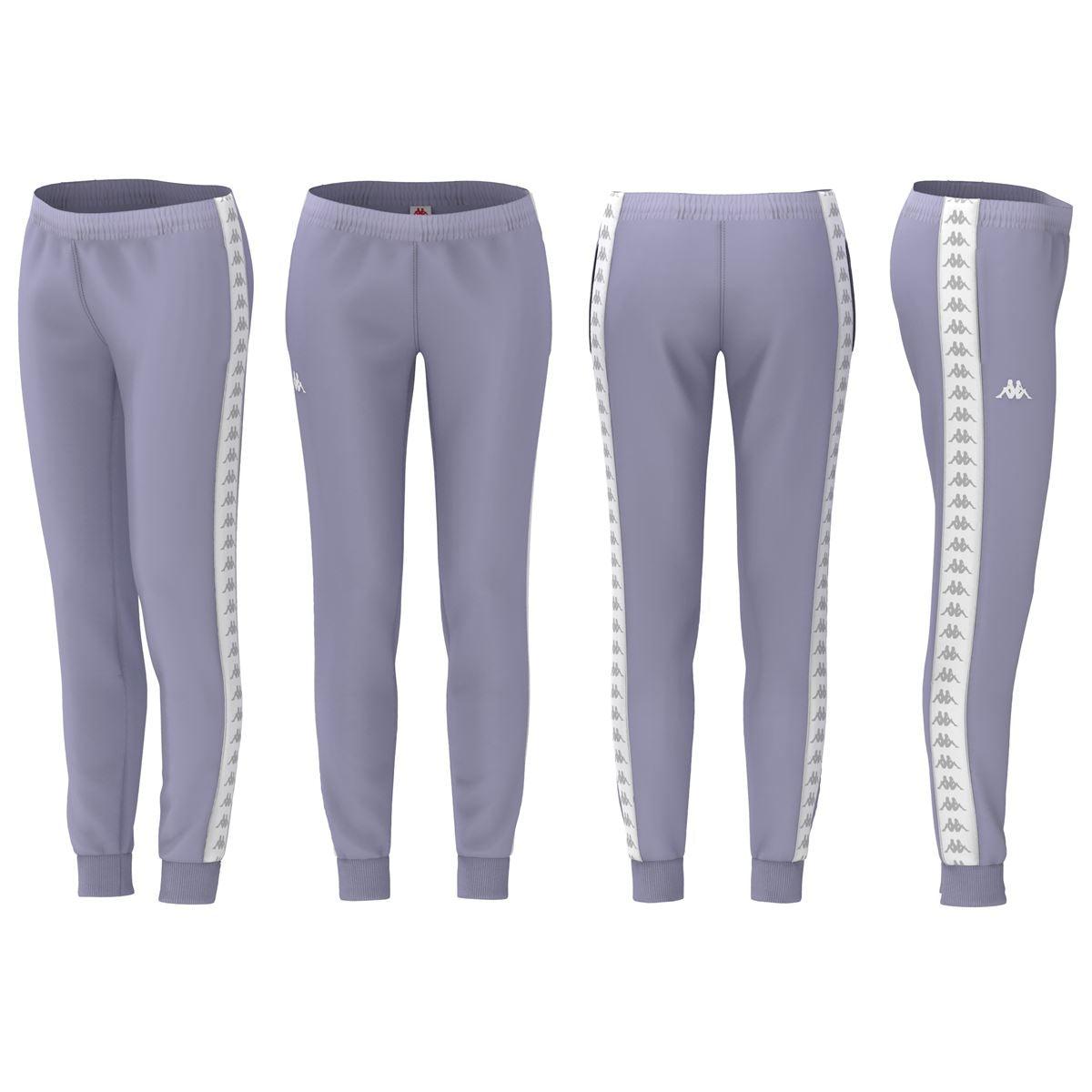 KAPPA 222 Banda Wrastoria Slim Pantaloni Lunghi Tuta Lilac White 303R5K0BX4 - Sandrini Calzature e Abbigliamento