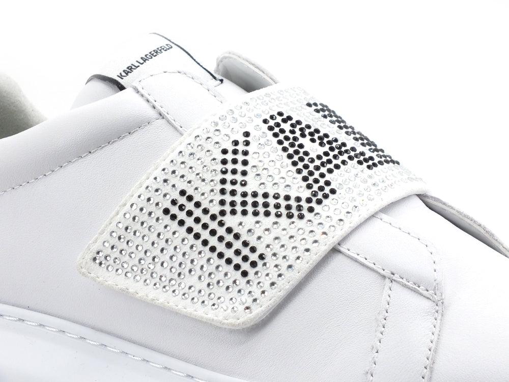 KARL LAGERFELD Kapri Glitz Logo Sneaker Donna White KL62536 - Sandrini Calzature e Abbigliamento