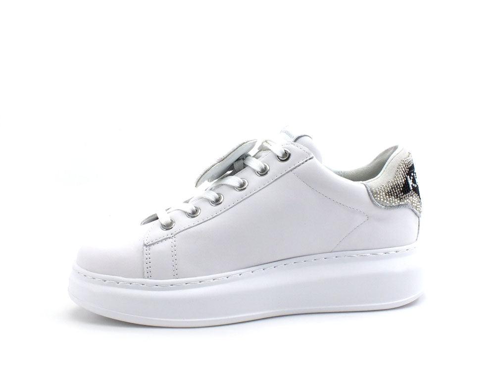 KARL LAGERFELD Kapri Ikon Twin Bead Sneaker Glitter White Silver KL62576A - Sandrini Calzature e Abbigliamento