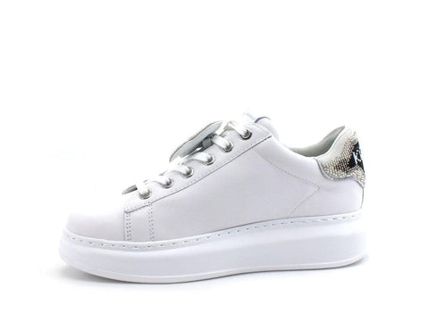 KARL LAGERFELD Kapri Ikon Twin Bead Sneaker Glitter White Silver KL62576A - Sandrini Calzature e Abbigliamento
