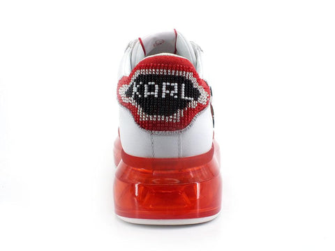 KARL LAGERFELD Kapri Kushion Ikonik Lo Lace Sneaker White Red KL62632 - Sandrini Calzature e Abbigliamento