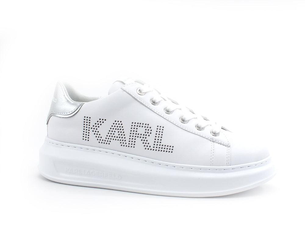 KARL LAGERFELD Kapri Punkt Logo Sneaker Donna White Silver KL62520 - Sandrini Calzature e Abbigliamento