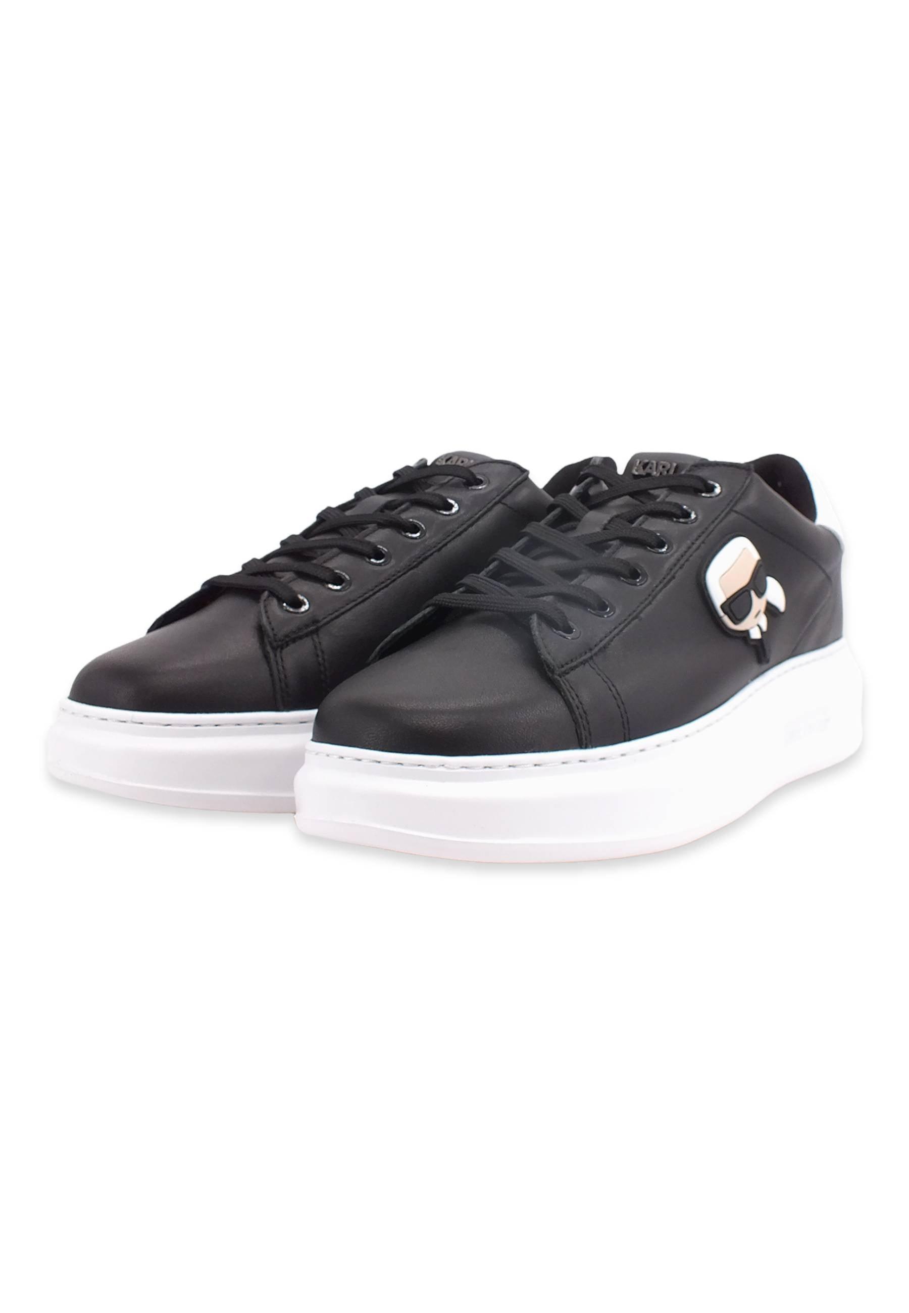 KARL LAGERFELD Kapri Sneaker Uomo Black Leather KL52530 - Sandrini Calzature e Abbigliamento