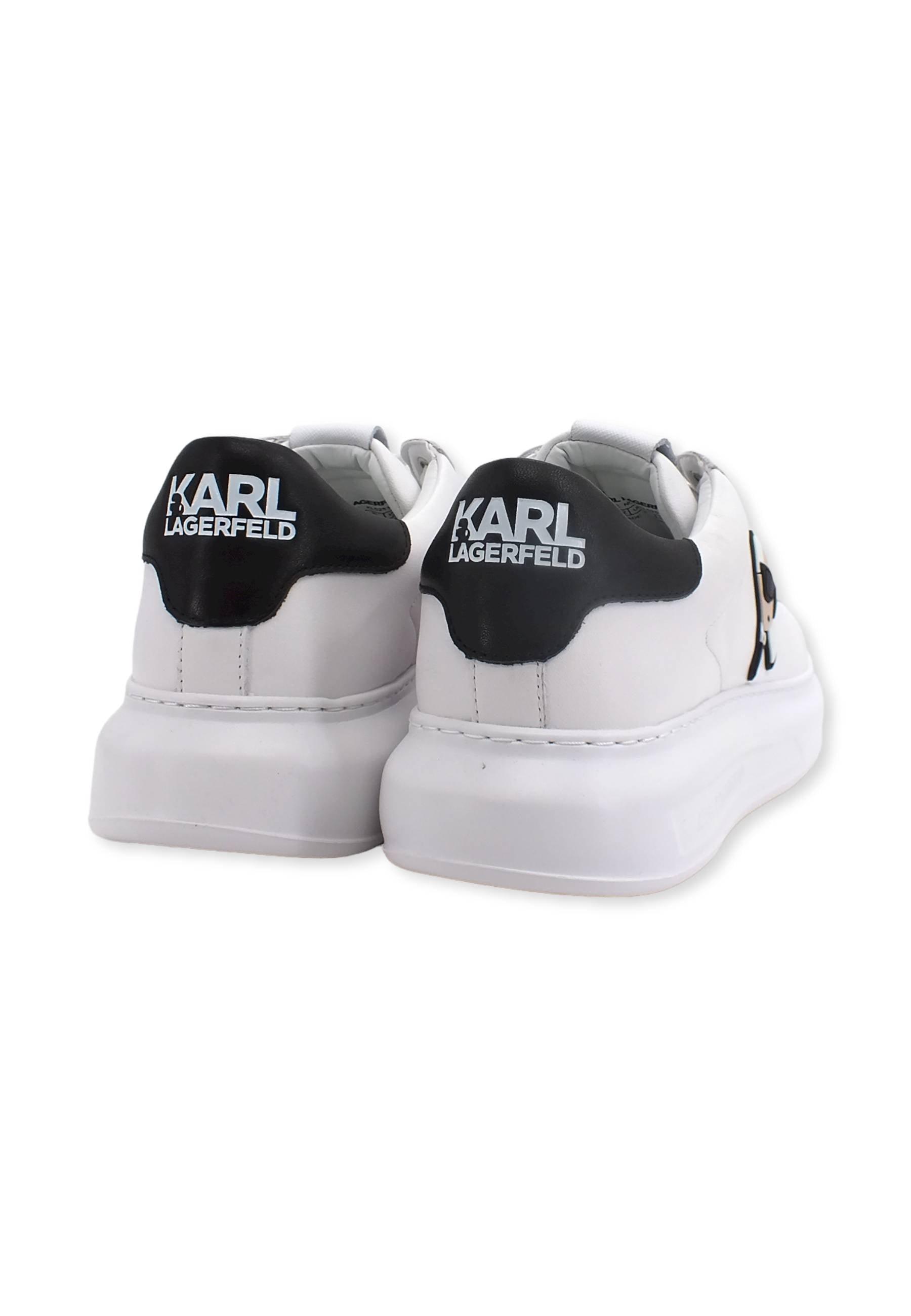 KARL LAGERFELD Kapri Sneaker Uomo White Leather KL52530 - Sandrini Calzature e Abbigliamento