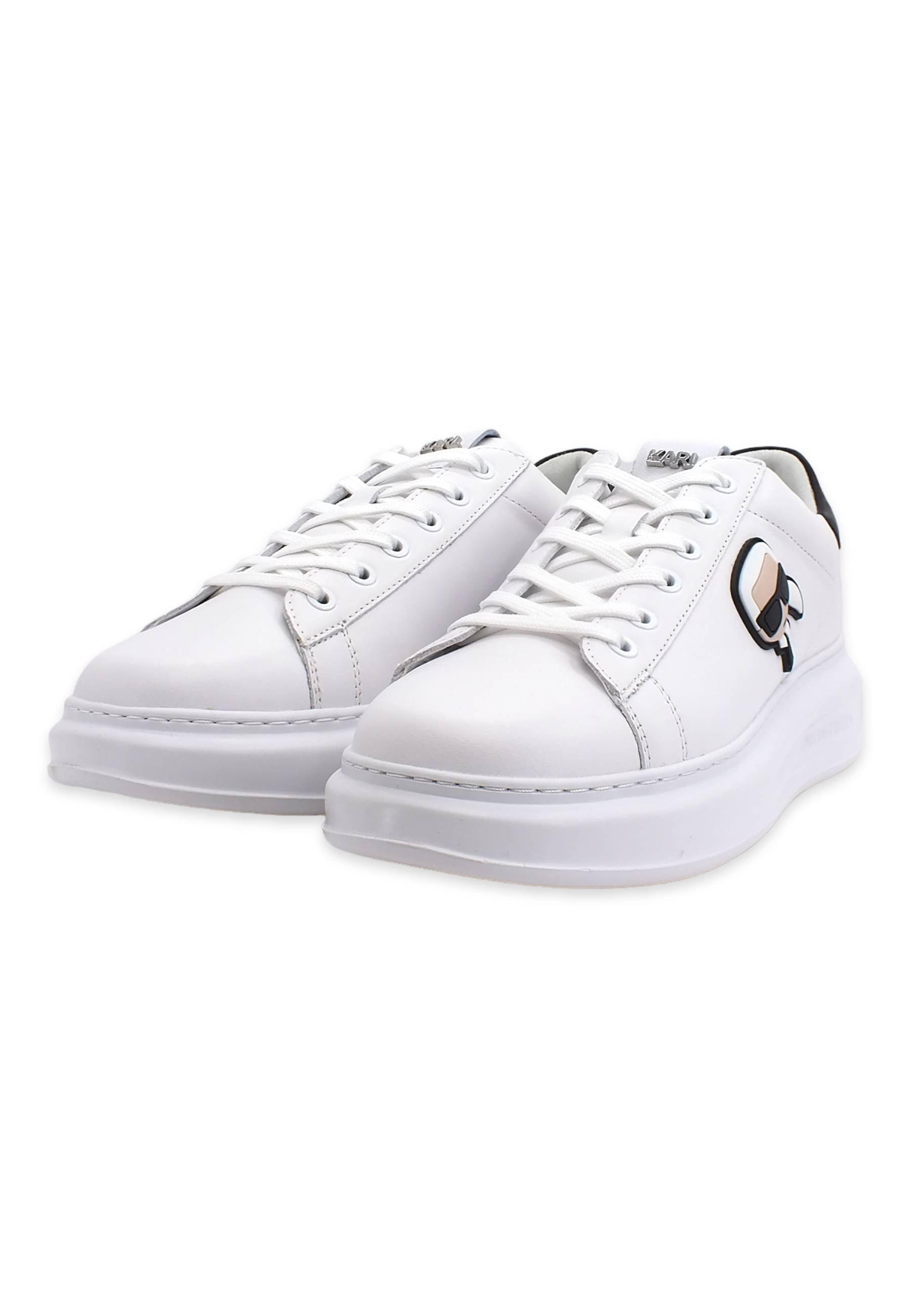 KARL LAGERFELD Kapri Sneaker Uomo White Leather KL52530 - Sandrini Calzature e Abbigliamento