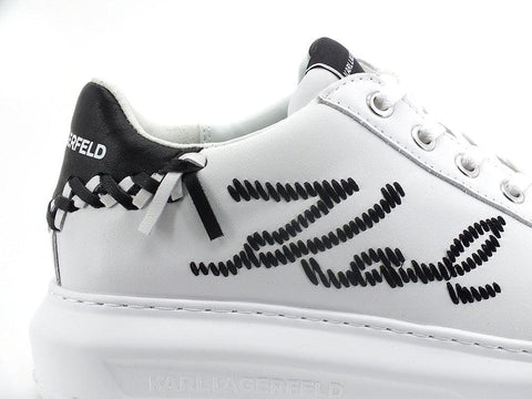 KARL LAGERFELD Kapri Whipstitch Lo Lace Sneaker White Black KL62572 - Sandrini Calzature e Abbigliamento
