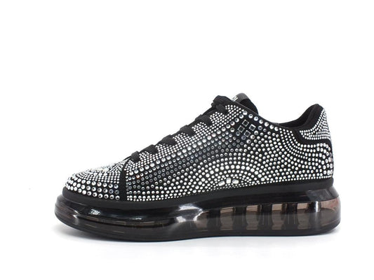 KARL LAGERFELD Karl Kushion Ikonic Sneaker Glitter Black Silver KL62620 - Sandrini Calzature e Abbigliamento