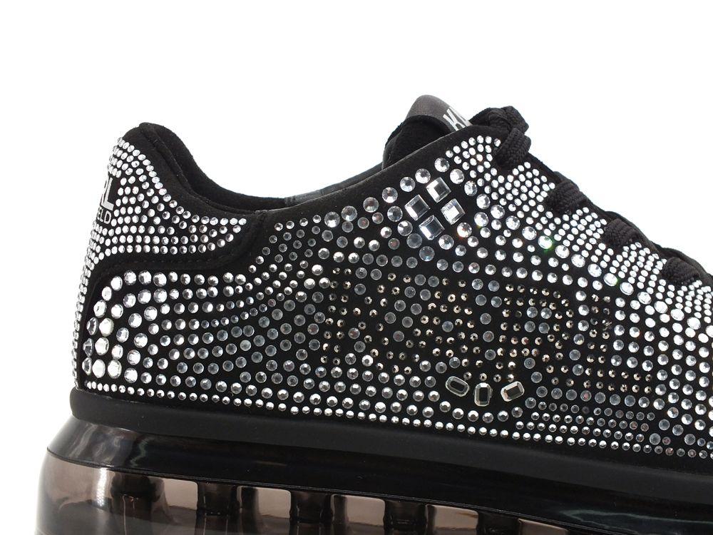KARL LAGERFELD Karl Kushion Ikonic Sneaker Glitter Black Silver KL62620 - Sandrini Calzature e Abbigliamento