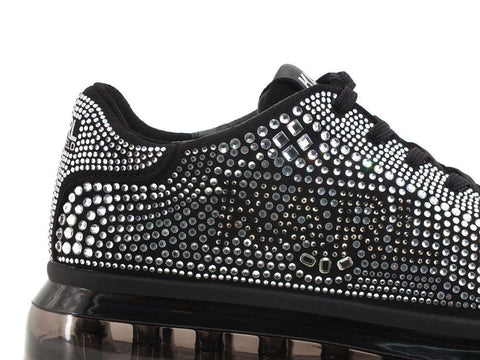KARL LAGERFELD Karl Kushion Ikonic Sneaker Glitter Black Silver KL62620 - Sandrini Calzature e Abbigliamento
