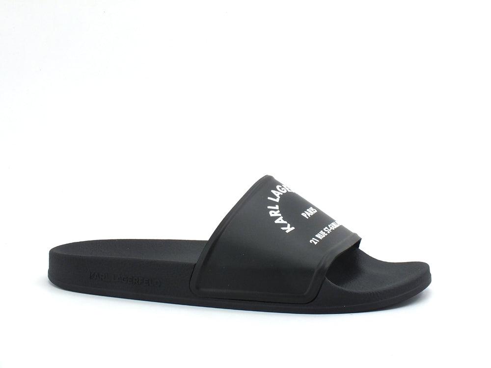 KARL LAGERFELD Kondo Maison Karl Slide Ciabatta Uomo Black Rubber KL70008 - Sandrini Calzature e Abbigliamento