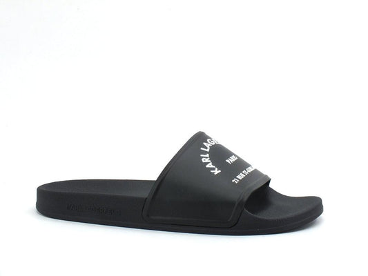 KARL LAGERFELD Kondo Maison Karl Slide Ciabatta Uomo Black Rubber KL70008 - Sandrini Calzature e Abbigliamento