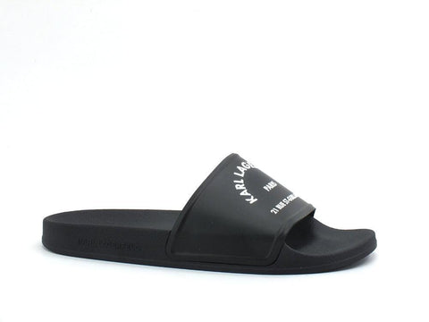 KARL LAGERFELD Kondo Maison Karl Slide Ciabatta Uomo Black Rubber KL70008 - Sandrini Calzature e Abbigliamento