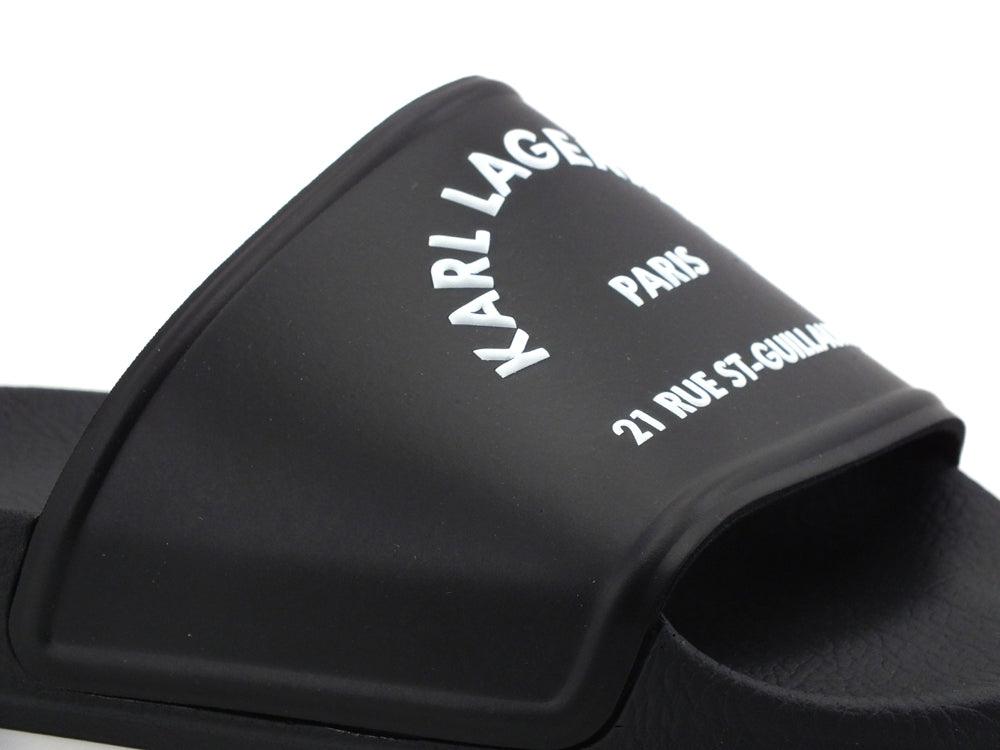 KARL LAGERFELD Kondo Maison Karl Slide Ciabatta Uomo Black Rubber KL70008 - Sandrini Calzature e Abbigliamento