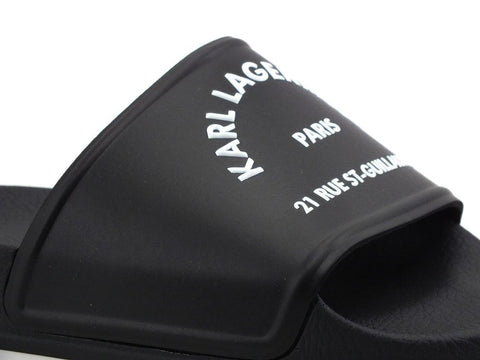 KARL LAGERFELD Kondo Maison Karl Slide Ciabatta Uomo Black Rubber KL70008 - Sandrini Calzature e Abbigliamento