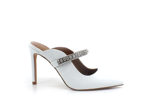 KURT GEIGER Duke Mule Sadalo Tacco Strass White 3202310109 - Sandrini Calzature e Abbigliamento