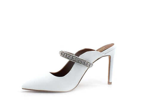 KURT GEIGER Duke Mule Sadalo Tacco Strass White 3202310109 - Sandrini Calzature e Abbigliamento