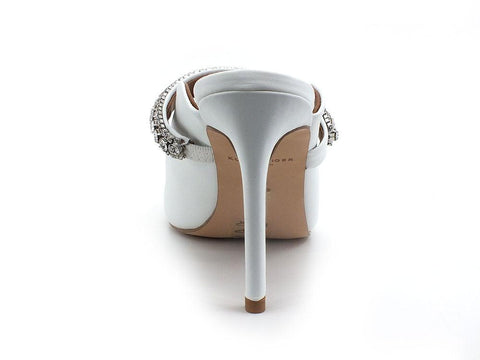KURT GEIGER Duke Mule Sadalo Tacco Strass White 3202310109 - Sandrini Calzature e Abbigliamento