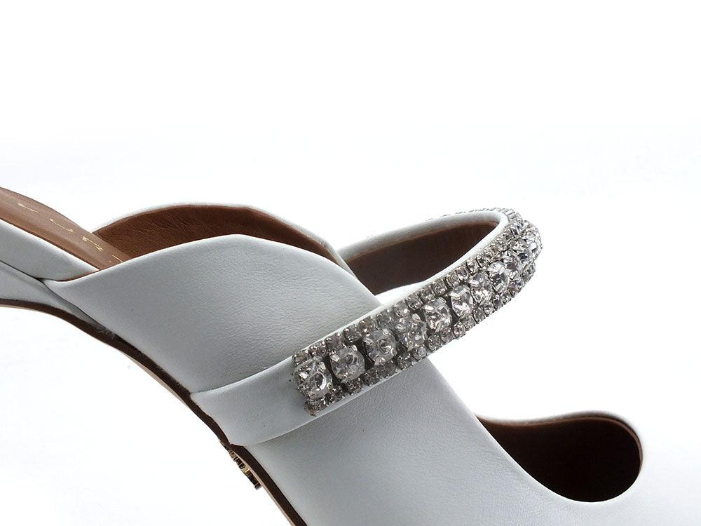 KURT GEIGER Duke Mule Sadalo Tacco Strass White 3202310109 - Sandrini Calzature e Abbigliamento